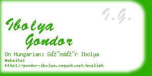 ibolya gondor business card